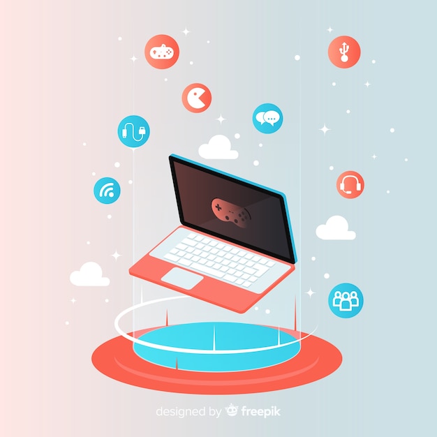 Antigravity technology with elements Free Vector