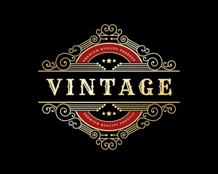 Premium Vector | Antique retro luxury victorian emblem logo with floral ...
