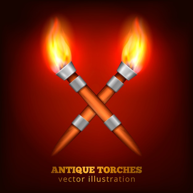 Free Vector Antique Torches Realistic