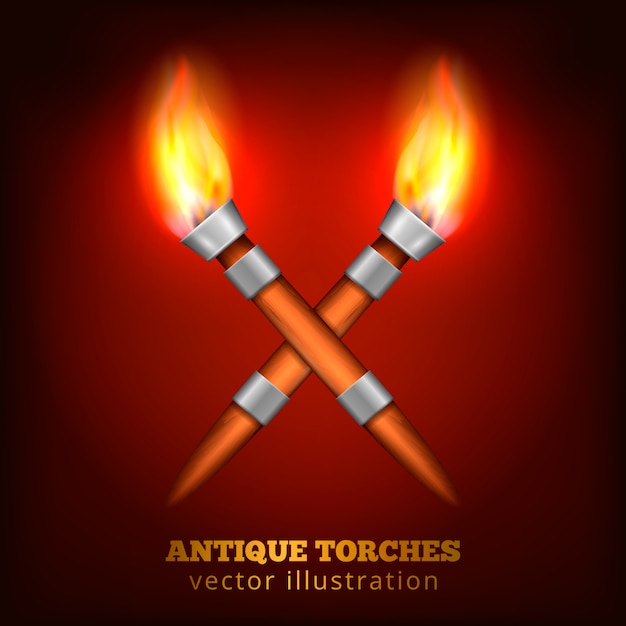 Free Vector | Antique torches realistic