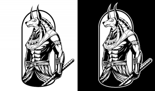 Premium Vector Anubis Black And White