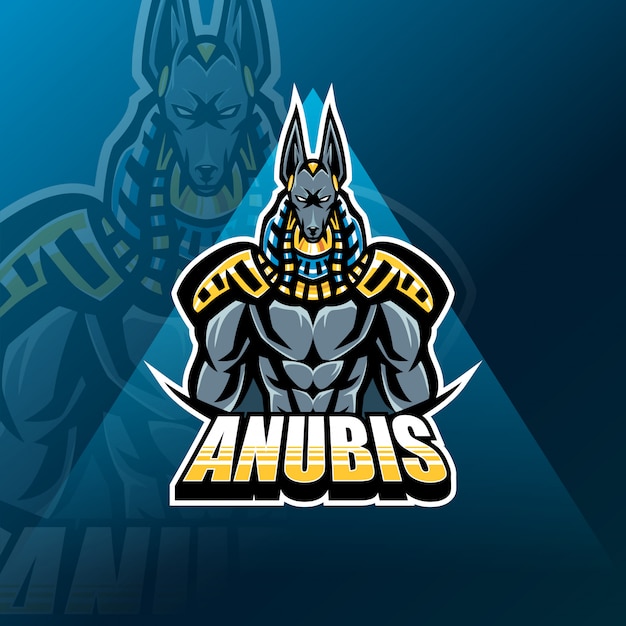 Anubis esport mascot logo template | Premium Vector