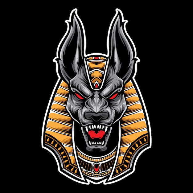 Premium Vector | Anubis head scream