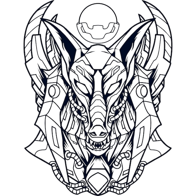 Premium Vector | Anubis mecha silhouette