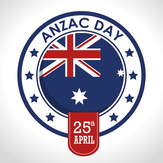 Premium Vector Anzac Day 25th April Logo