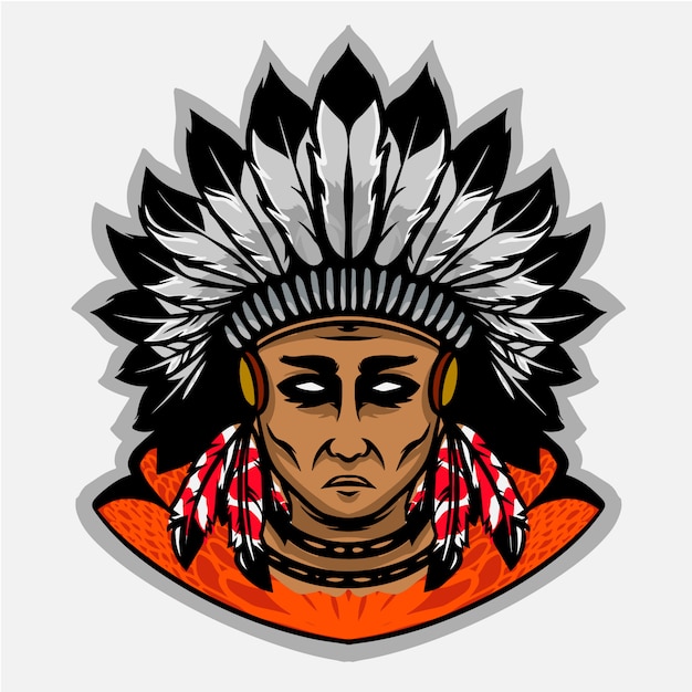 Premium Vector | Apache head mascot