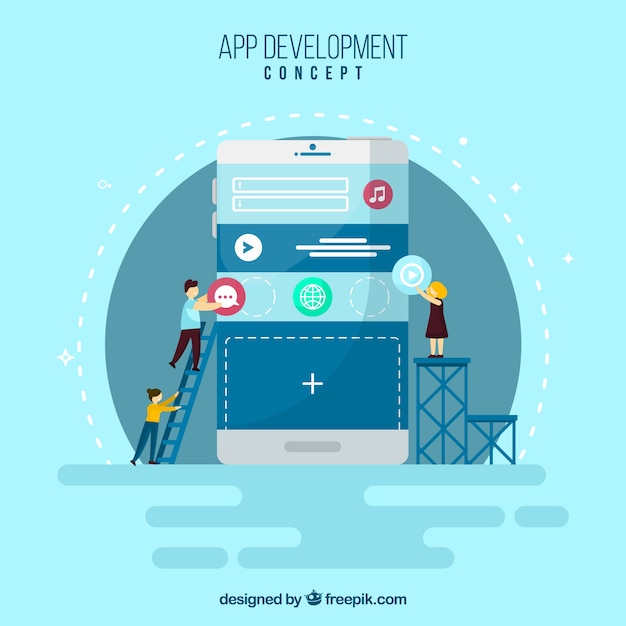 App development concept with flat design Free Vector