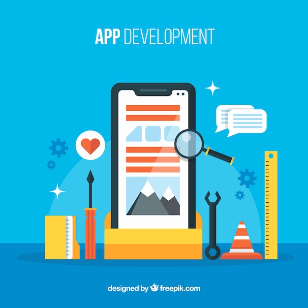 Download Free Vector | App development concept with flat design