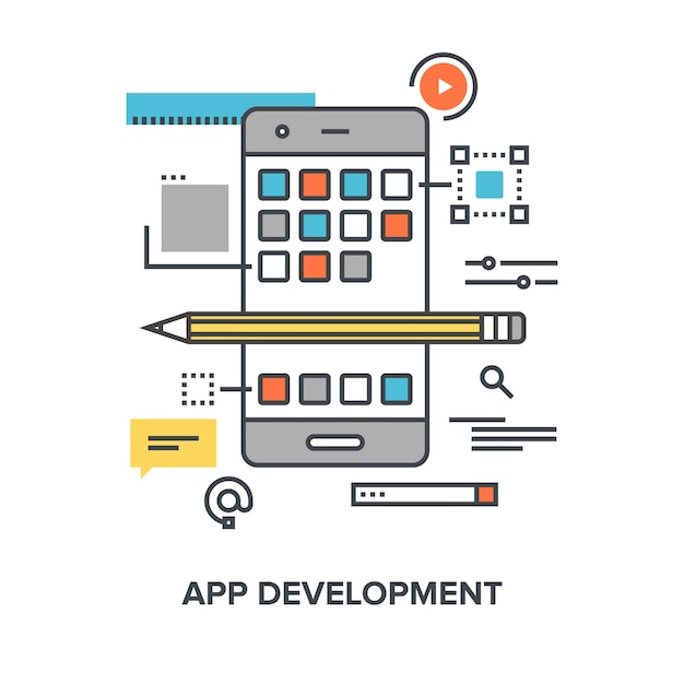 Premium Vector | App development concept