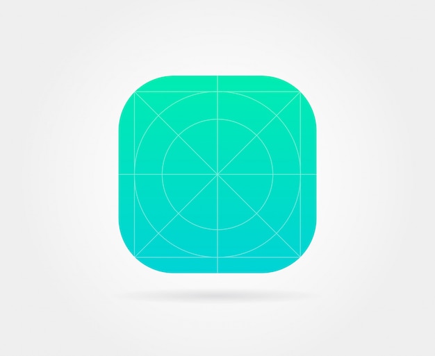 Download App icon template with guidelines Vector | Premium Download