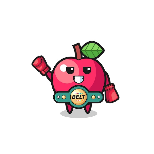 Premium Vector | Apple boxer mascot character , cute design