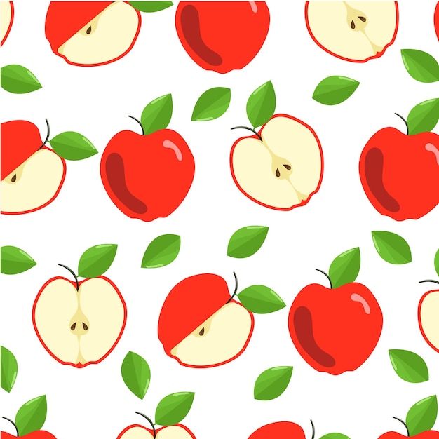 Premium Vector | Apple fruit pattern background vector