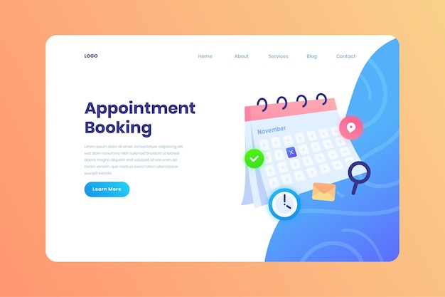 Premium Vector | Appointment Booking - Landing Page