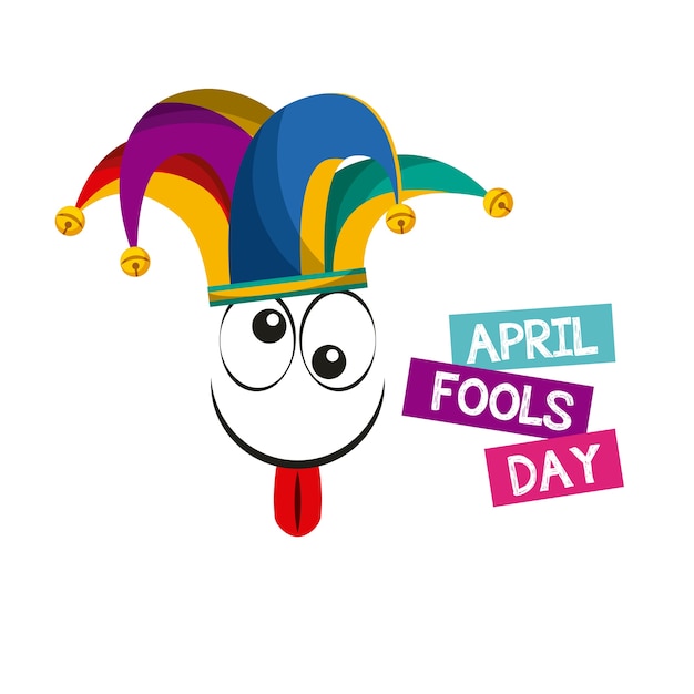 Premium Vector | April fools day card with jester hat icon