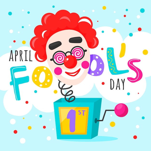 April fools day with clown | Free Vector