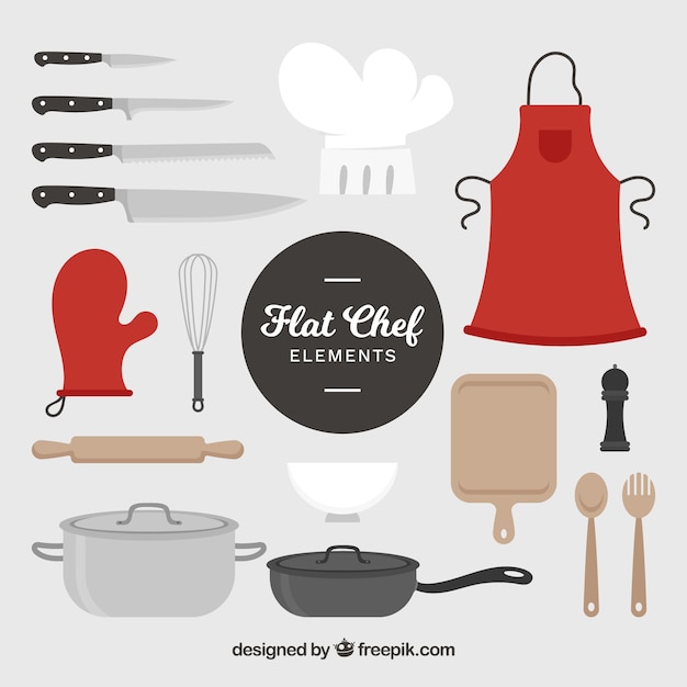 Download Apron and items needed for cooking Vector | Free Download