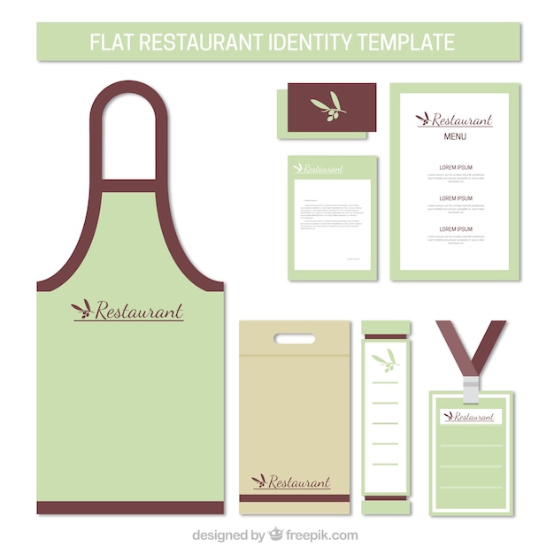 Download Apron and stationery restaurant Vector | Free Download