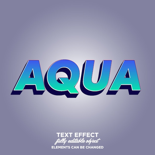 Download Premium Vector | Aqua 3d text effect with awesome gradieny ...