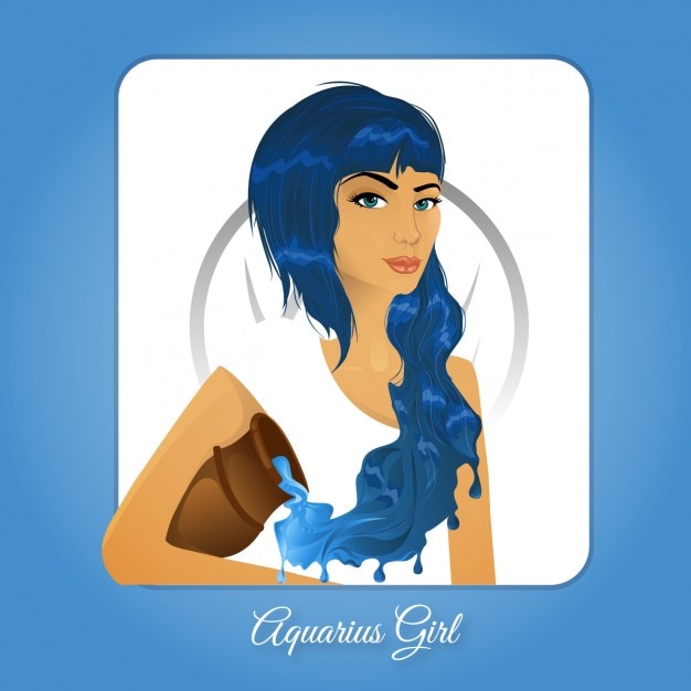 Aquarius Girl Illustration Free Vector