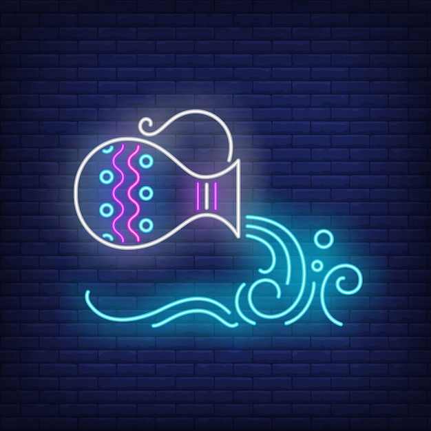 Aquarius neon sign | Free Vector