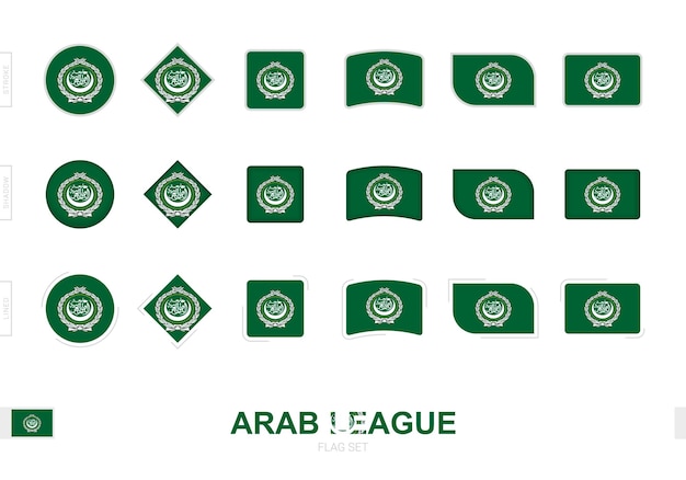 Premium Vector Arab League Flag Set Simple Flags Of Arab League With   Arab League Flag Set Simple Flags Arab League With Three Different Effects 292608 9009 