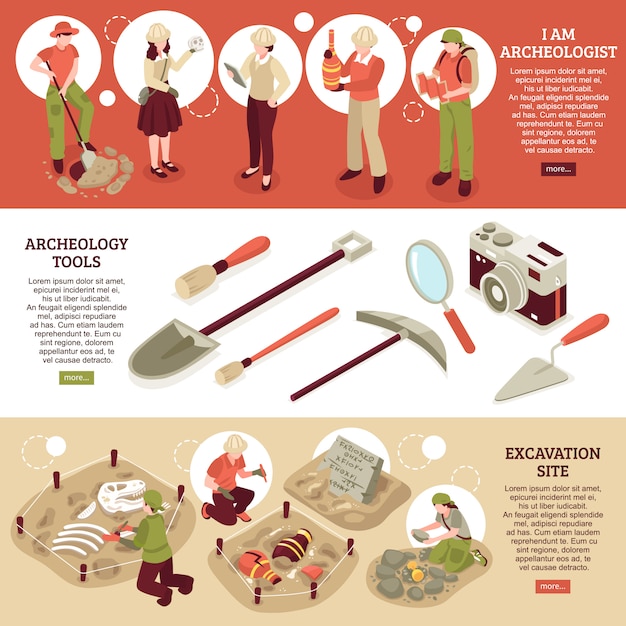 Free Vector Archaeological Scientists At Excavation Site With