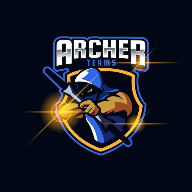 Premium Vector Archer Man Esport Logo Design Template Illustration