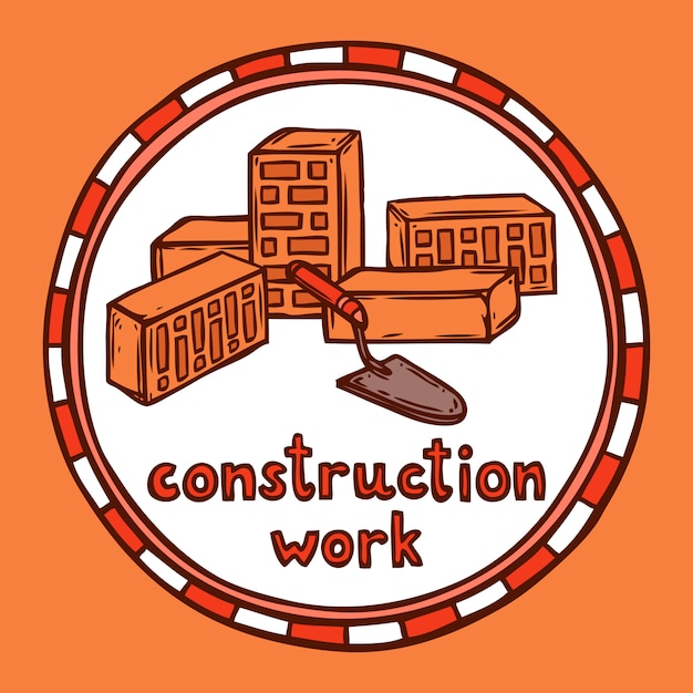 Architect building construction sketch Free Vector