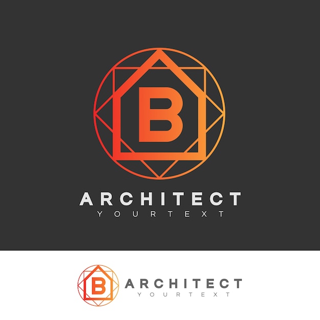 Architect Initial Letter B Logo Design | Premium Vector