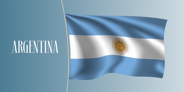 アルゼンチンの旗イラスト プレミアムベクター