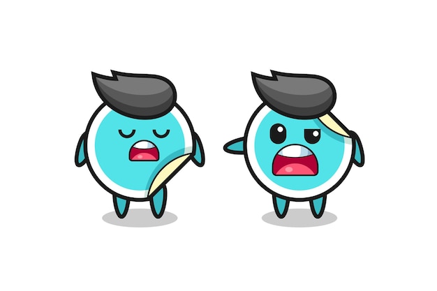 Premium Vector Argue Between Two Cute Sticker Characters