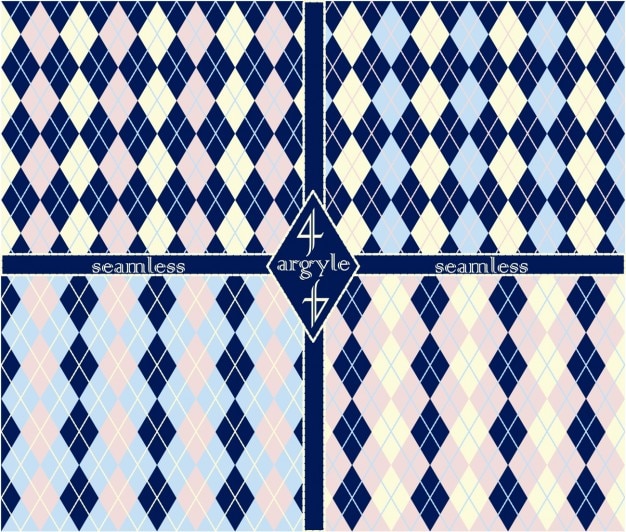 Argyle Patterns Set Free Vectors Argyle Patterns Set Free Vectors