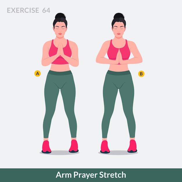 premium-vector-arm-prayer-stretch-exercise-woman-workout-fitness