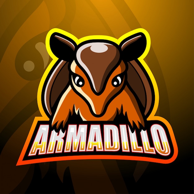 Premium Vector | Armadillo mascot esport logo design