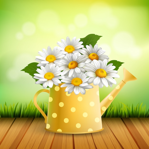 Download Free Vector | Armful of daisy realistic composition