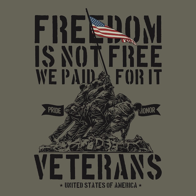 Download Premium Vector | Army veteran t shirt illustration