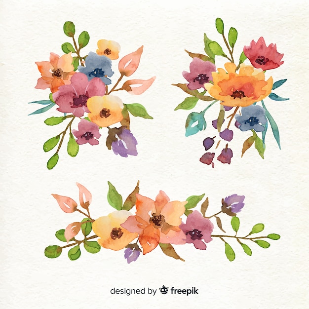 Download Arrangement of floral bouquet collection Vector | Free Download