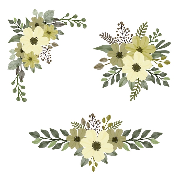 Premium Vector | Arrangement of watercolor yellow and soft yellow ...