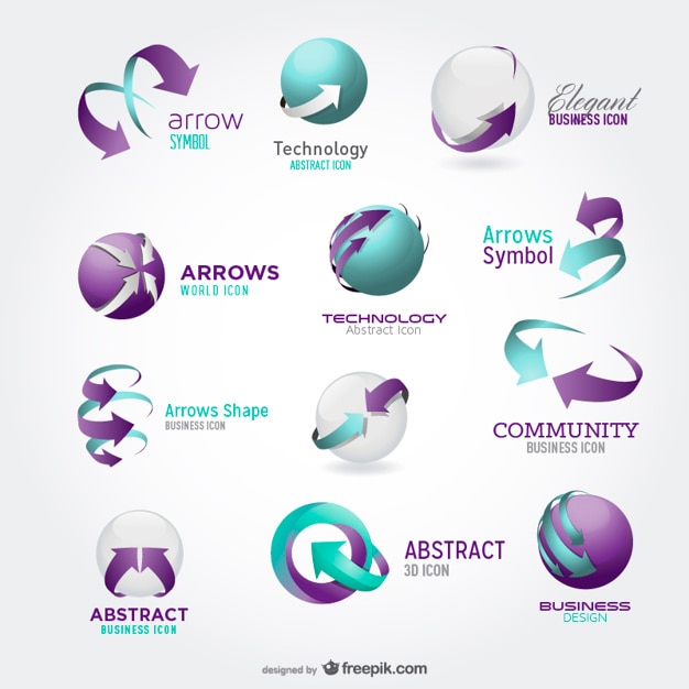 Download Free Download This Free Vector Arrow Icons For Logos In Blue And Green Use our free logo maker to create a logo and build your brand. Put your logo on business cards, promotional products, or your website for brand visibility.