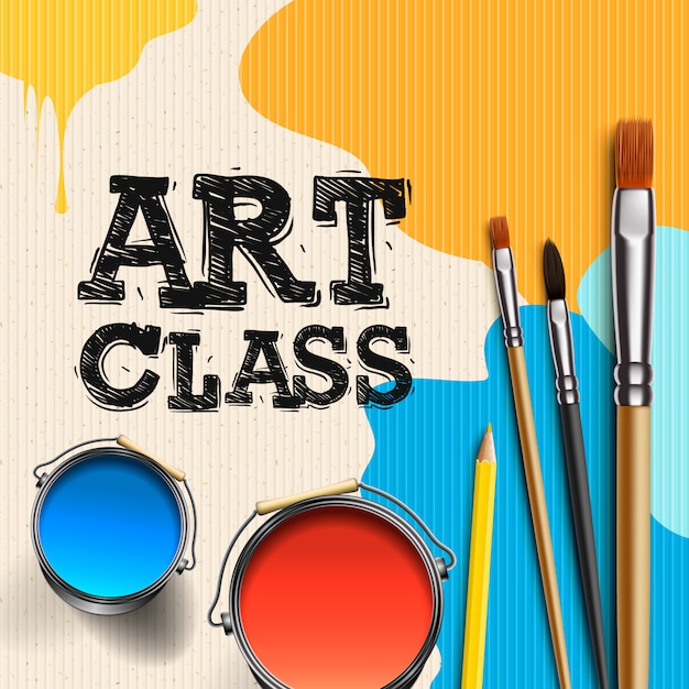 Download Art class, workshop template design. kids art craft ...