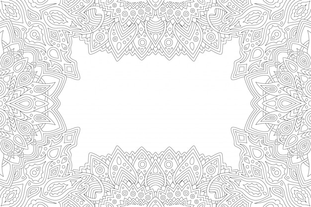 Download Art for coloring book abstract rectangle border | Premium ...