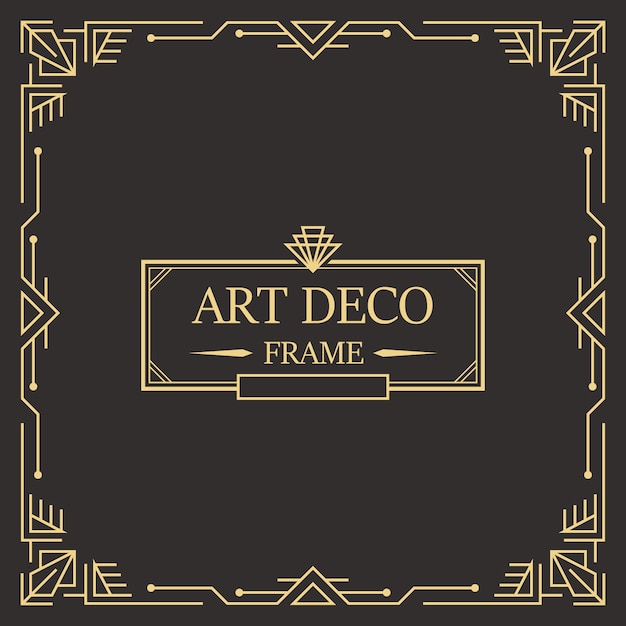 Art deco border and frame template. Premium Vector