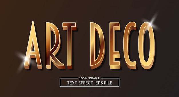 Art deco text style effect. editable font style Premium Vector