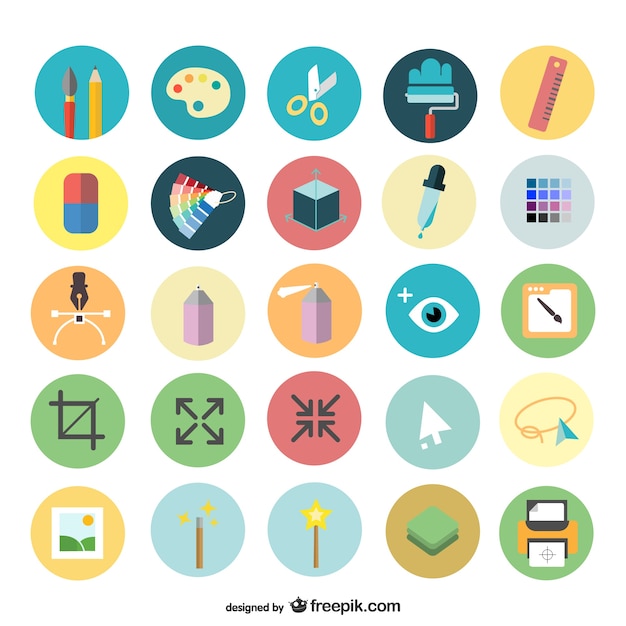 Download Art design icons set | Free Vector