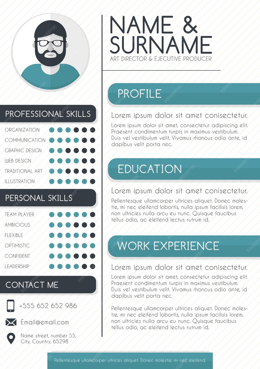 Free Vector | Art director resume template