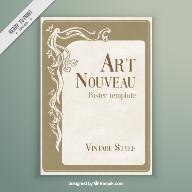 Art nouveau poster template Vector | Free Download