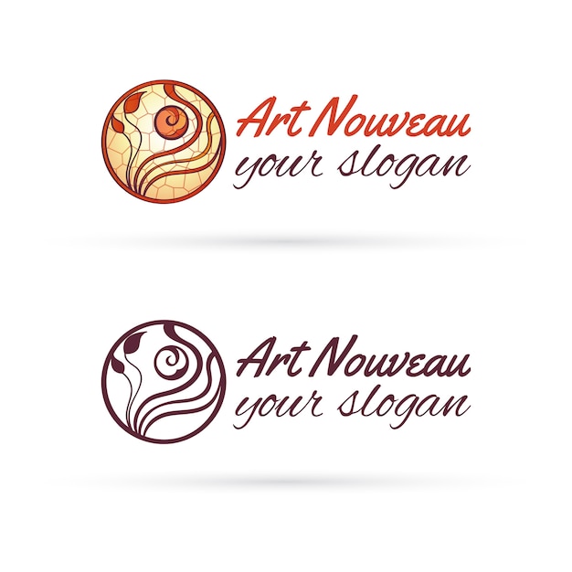 Premium Vector Art  nouveau  style logo  ornamental logo 