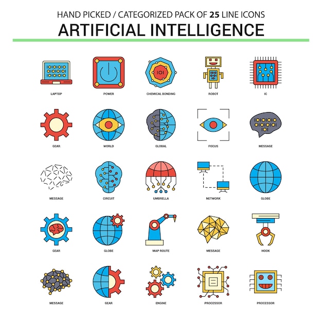 Download Free Artificial Intelligence Flat Line Icon Set Premium Vector Use our free logo maker to create a logo and build your brand. Put your logo on business cards, promotional products, or your website for brand visibility.