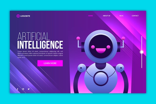 free-vector-artificial-intelligence-landing-page-template