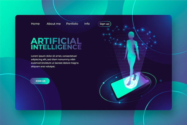 Download Free Artificial Intelligence Landing Page Template Free Vector Use our free logo maker to create a logo and build your brand. Put your logo on business cards, promotional products, or your website for brand visibility.